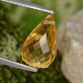 Citrino naturale giallo da 3,48 ct, briolette, VS