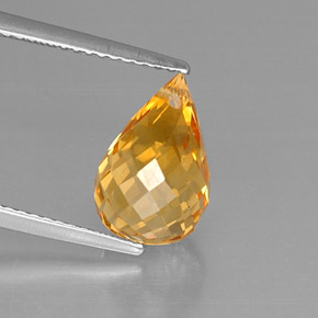 Citrino naturale giallo da 3,90 ct, briolette, VVS-VS