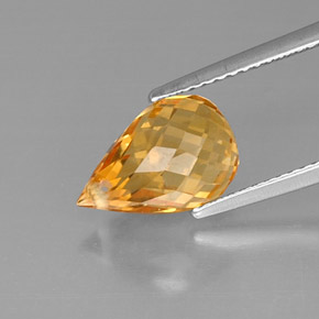 Citrino naturale giallo da 3,90 ct, briolette, VVS-VS
