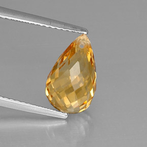 Citrino naturale giallo da 3,60 ct, briolette, VVS