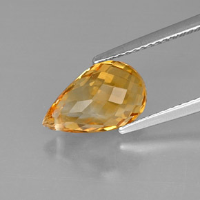 Citrino naturale giallo da 3,60 ct, briolette, VVS