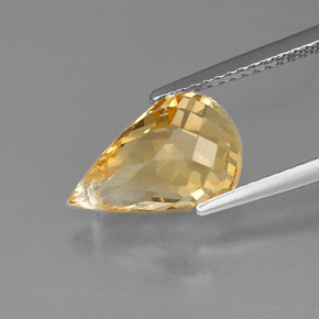 Citrino naturale giallo da 3,84 ct, briolette, VVS
