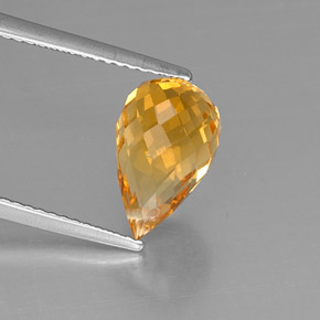 Citrino naturale giallo da 3,48 ct, briolette, VVS-VS
