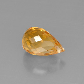 Citrino naturale giallo da 3,48 ct, briolette, VVS-VS