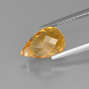 Citrino naturale giallo da 3,48 ct, briolette, VVS-VS
