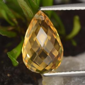 Citrino naturale giallo da 3,86 ct, briolette, VVS