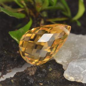 Citrino naturale giallo da 3,86 ct, briolette, VVS