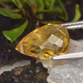 Citrino naturale giallo da 3,86 ct, briolette, VVS