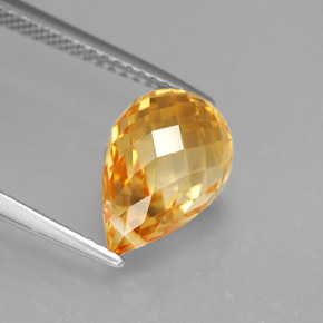Citrino naturale giallo da 3,97 ct, briolette, VVS