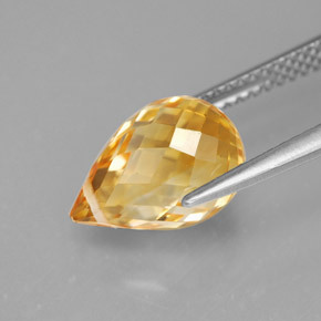 Citrino naturale giallo da 3,97 ct, briolette, VVS