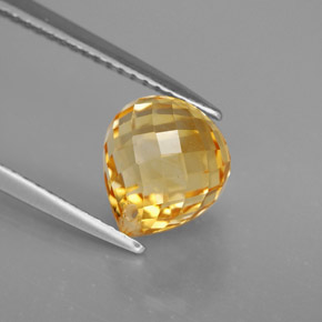 Citrino naturale giallo da 3,10 ct, briolette, VVS