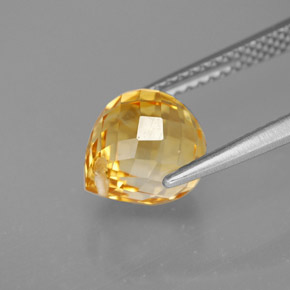 Citrino naturale giallo da 3,10 ct, briolette, VVS