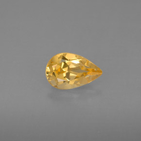 Citrino naturale giallo da 0,77 ct, taglio a pera, VVS