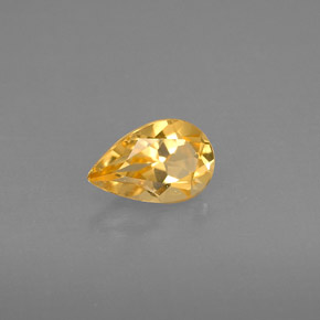 Citrino naturale giallo da 0,77 ct, taglio a pera, VVS