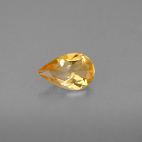 Citrino naturale giallo da 0,63 ct, taglio a pera, VVS