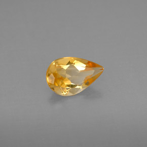 Citrino naturale giallo da 0,63 ct, taglio a pera, VVS
