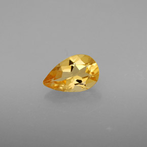 Citrino naturale giallo da 0,72 ct, taglio a pera, VS