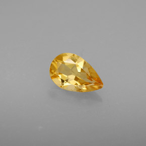 Citrino naturale giallo da 0,72 ct, taglio a pera, VS