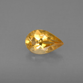 Citrino naturale giallo da 0,75 ct, taglio a pera, VS