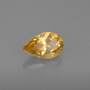 Citrino naturale giallo da 0,75 ct, taglio a pera, VS