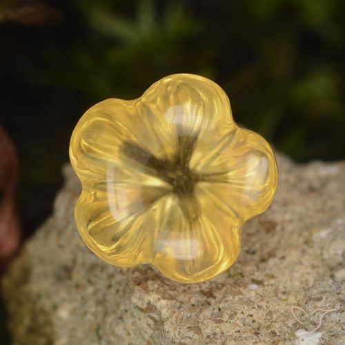 1.47ct Naturale Medium Gold  Citrino, Taglio a fiore, Trasparente