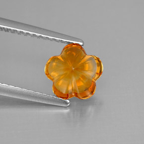 Citrino naturale arancione da 1,22 ct, taglio fiore, trasparente