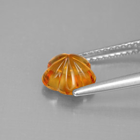 Citrino naturale arancione da 1,22 ct, taglio fiore, trasparente