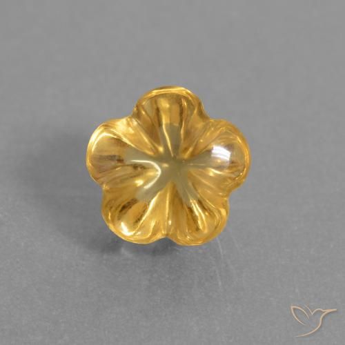 1.41ct Naturale Dorato scuro Citrino, Taglio a fiore, Trasparente