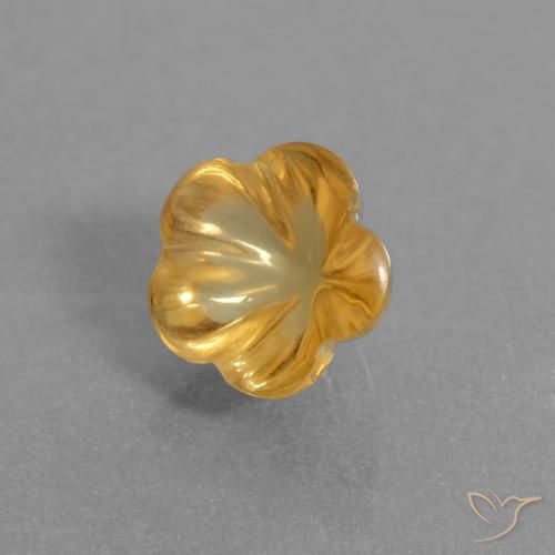 Citrino Dorato scuro naturale da 1.41 ct, Taglio a fiore, Trasparente