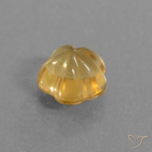 Citrino Dorato scuro naturale da 1.41 ct, Taglio a fiore, Trasparente