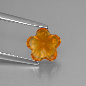 Citrino naturale arancione da 1,16 ct, taglio fiore, trasparente