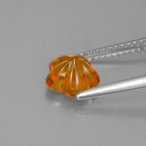 Citrino naturale arancione da 1,16 ct, taglio fiore, trasparente