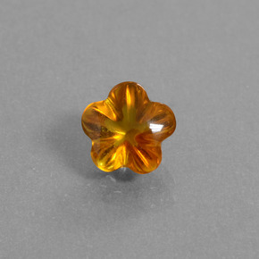 Citrino naturale arancione da 1,14 ct, taglio fiore, trasparente