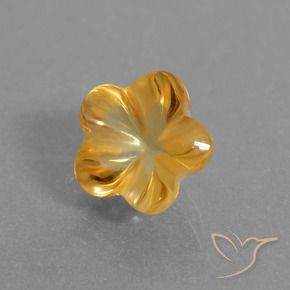 Citrino Dorato scuro naturale da 1.54 ct, Taglio a fiore, Trasparente