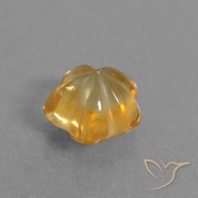 Citrino Dorato scuro naturale da 1.54 ct, Taglio a fiore, Trasparente