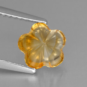 Citrino naturale giallo da 1,18 ct, taglio fiore, trasparente