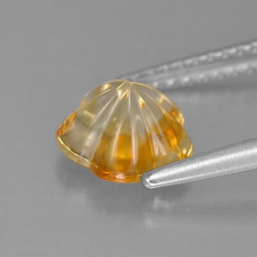 Citrino naturale giallo da 1,18 ct, taglio fiore, trasparente