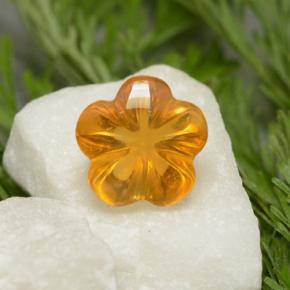 Citrino naturale arancione da 1,29 ct, taglio fiore, trasparente