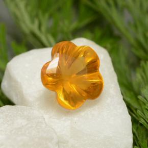 Citrino naturale arancione da 1,29 ct, taglio fiore, trasparente