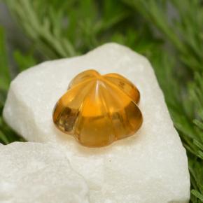 Citrino naturale arancione da 1,29 ct, taglio fiore, trasparente