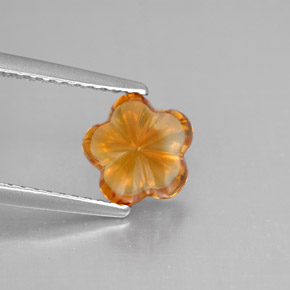 Citrino naturale arancione da 1,27 ct, taglio fiore, trasparente