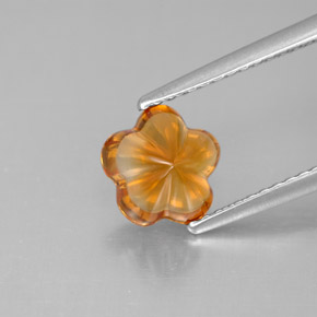 Citrino naturale arancione da 1,27 ct, taglio fiore, trasparente