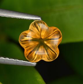 Citrino naturale arancione da 1,24 ct, taglio fiore, trasparente