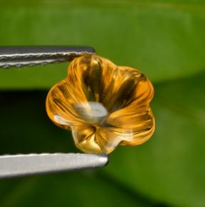 Citrino naturale arancione da 1,24 ct, taglio fiore, trasparente