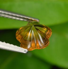 Citrino naturale arancione da 1,24 ct, taglio fiore, trasparente