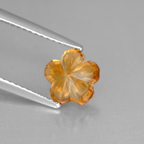 Citrino naturale arancione da 1,31 ct, taglio fiore, trasparente