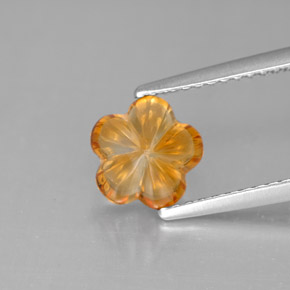 Citrino naturale arancione da 1,31 ct, taglio fiore, trasparente