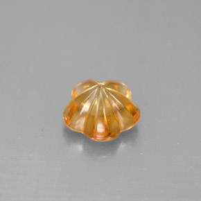 Citrino naturale arancione da 1,31 ct, taglio fiore, trasparente