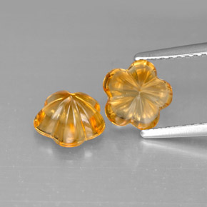 Citrino naturale oro da  ct, taglio fiore, trasparente