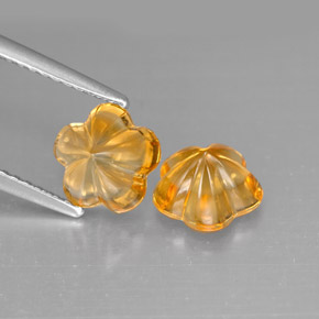 Citrino naturale oro da  ct, taglio fiore, trasparente